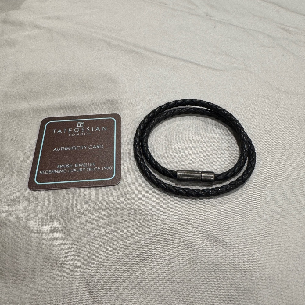 Tateossian Pop Rigato Double Wrap Leather Bracelet
